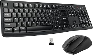 Wireless Keyboard and Mouse Combo, EDJO Full-Sized 2.4GHz USB Computer Wireless Keyboard and Wireless Optical Mouse for Windows, Mac, Laptop/Desktop/PC