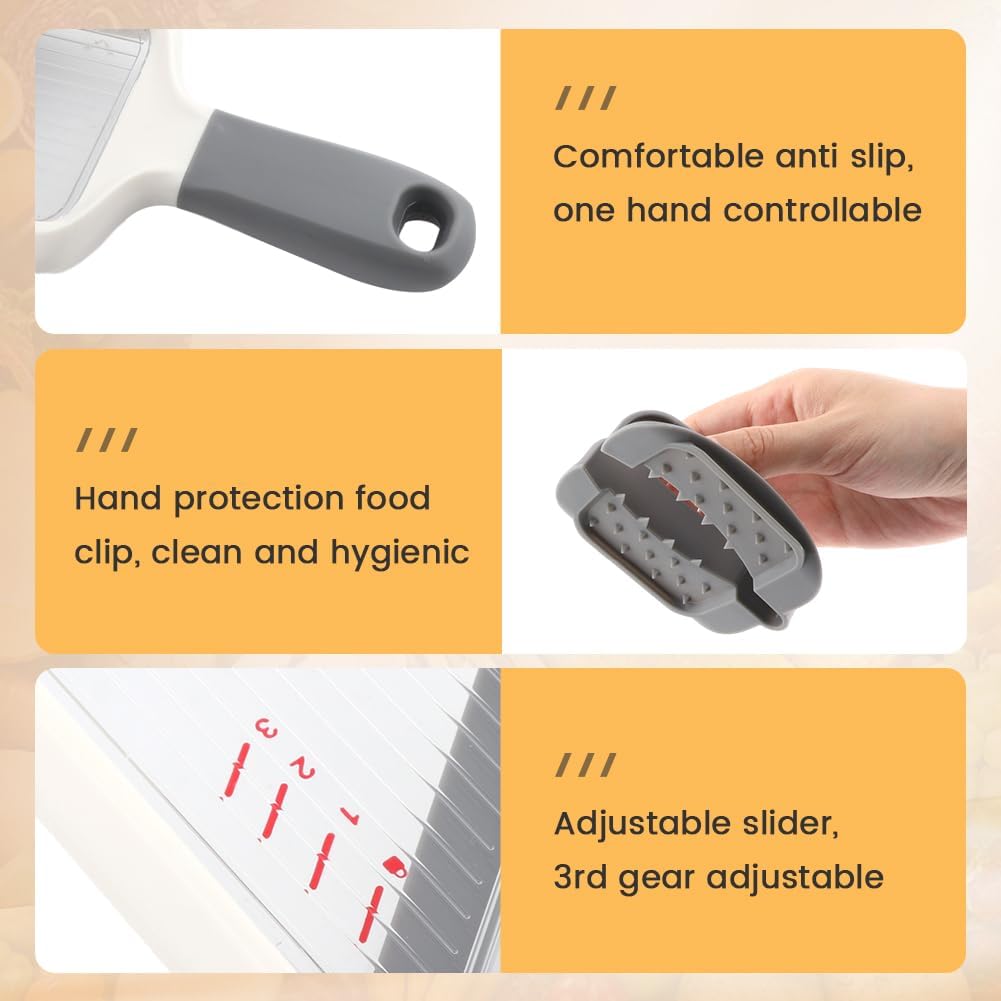 Multi Handheld Mandoline Slicer with Adjustable Stainl Steel Blade,