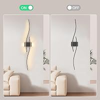 SUCIKORIO Modern LED Fali Lámpa 100 cm - 35W Fekete Alumínium Világítás 3000K-6500K Állítható Fényerővel - Nappali, Hálószoba, Folyosó Falik 5