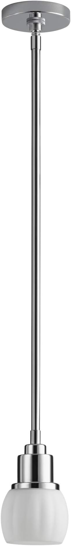 Oxygen Lighting 3-8130-14 Elements 5" Wide 1 Light Mini LED Pendant with Ribbed White Opal Glass Dome Shade