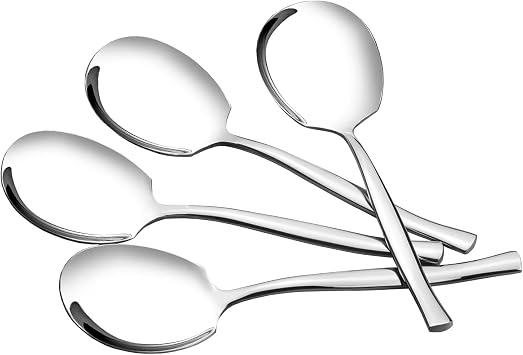 Jekiyo 4 Pieces Stainless Steel Large Buffet Serving Spoon for Dinner Table