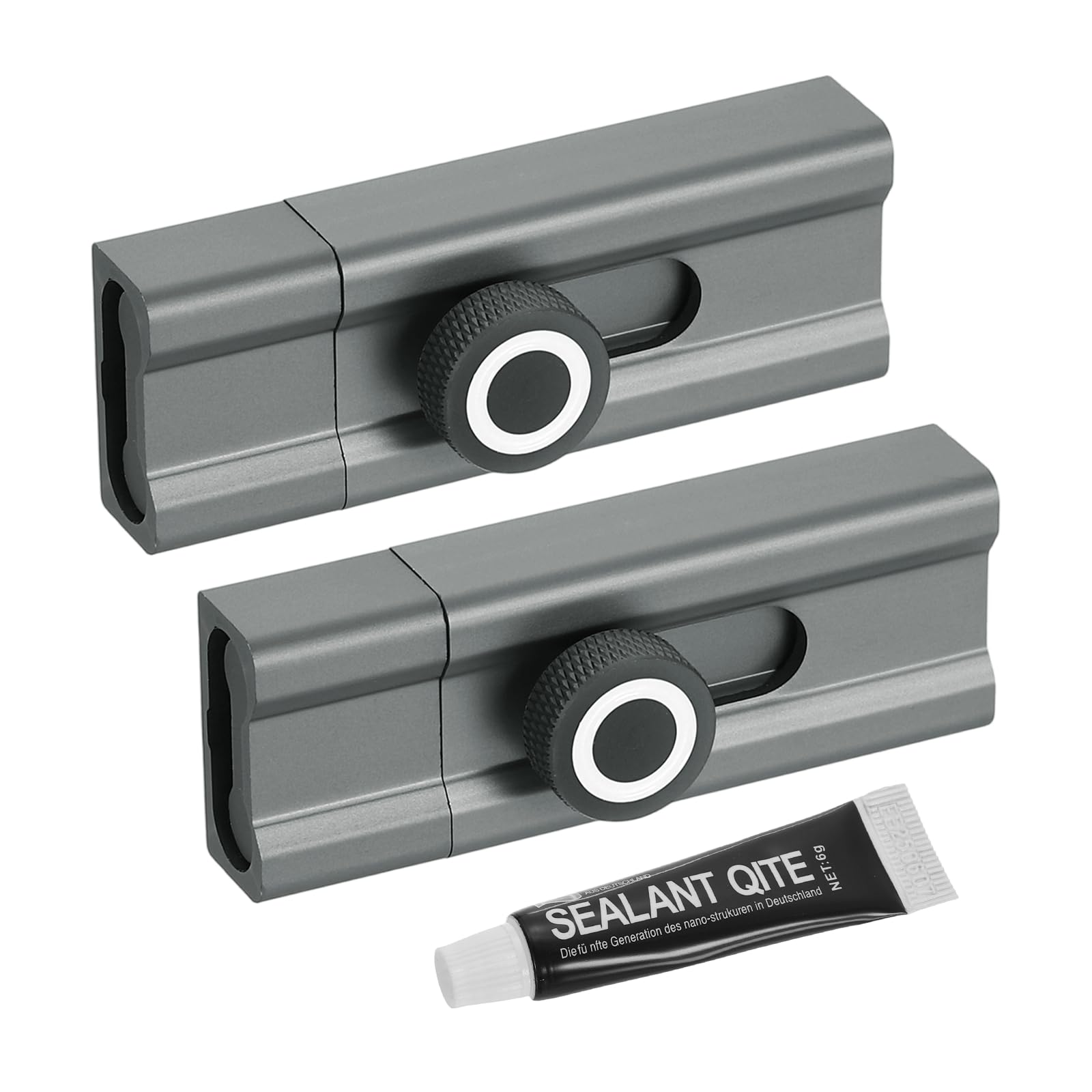 sourcing map 2Pcs Slide Lock, 3 Inch Adhesive Security Barrel Slide Bolt Latch, Aluminum Alloy Sliding Bolt Locks for Flush or Recessed Doors, Screen, Window, Patio Doors, Gray