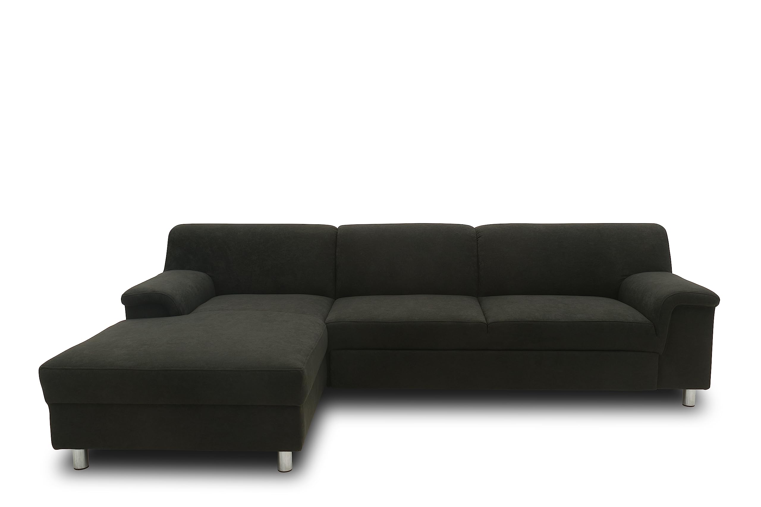 DOMO. collection Jamie Canapé d'angle en Forme de L Canapé d'angle Moderne rembourré 251 x 150 x 72 cm (LxPxH) Anthracite