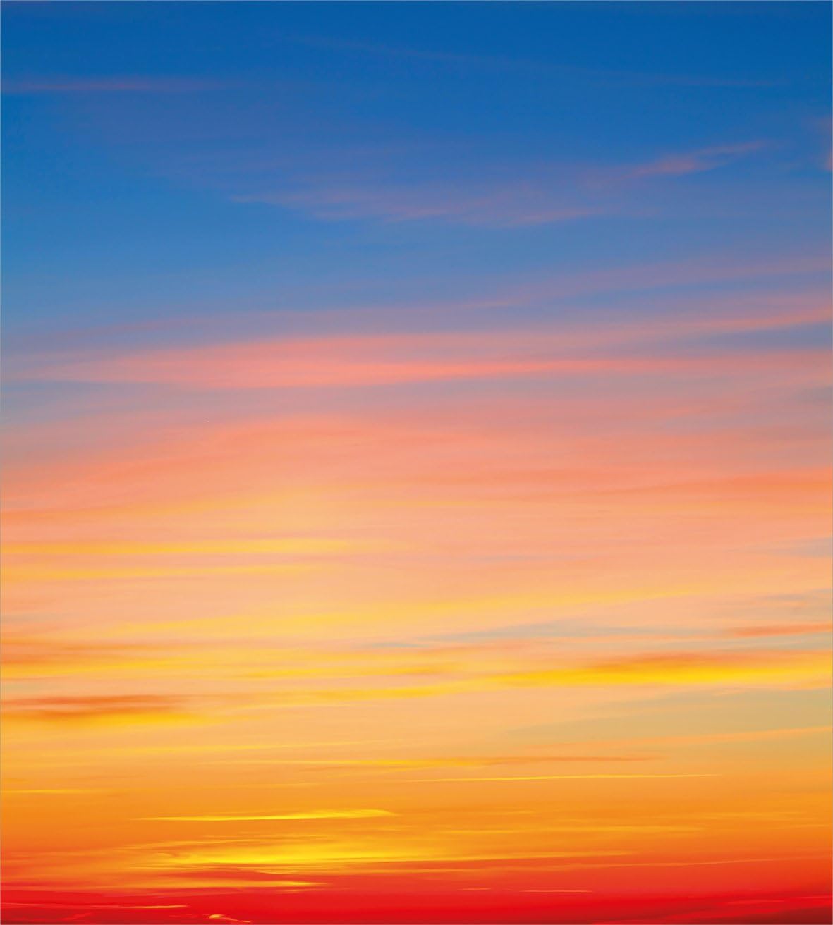 Ambesonne Sky Duvet Cover Set, Colorful Sunset Pattern Atmosphere Dramatic Majestic Scenic Skyline Photo Inspirational, Decorative 3 Piece Bedding Set with 2 Pillow Shams, Queen Size, Orange Blue Queen Orange Blue