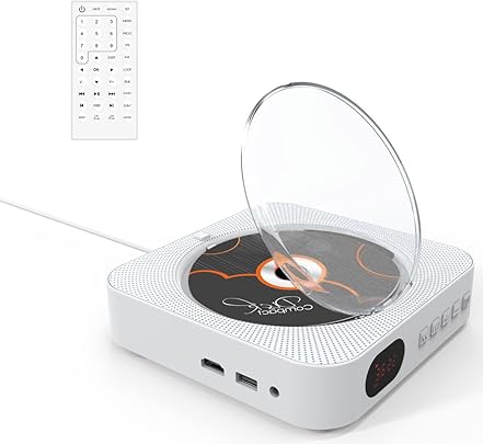 Lettore DVD VIFLYKOO Lettore DVD CD Portatile Parete con Full 1080p Altoparlante Bluetooth HiFi integrato FM MP3 3 5mm Jack AUX porta USB HDMI telecomando per Bambini Studenti Bianco Lettore DVD VIFLYKOO Lettore DVD CD Portatile Parete con Full 1080p Altoparlante Bluetooth HiFi integrato FM MP3 3 5mm Jack AUX porta USB HDMI telecomando per Bambini Studenti Bianco