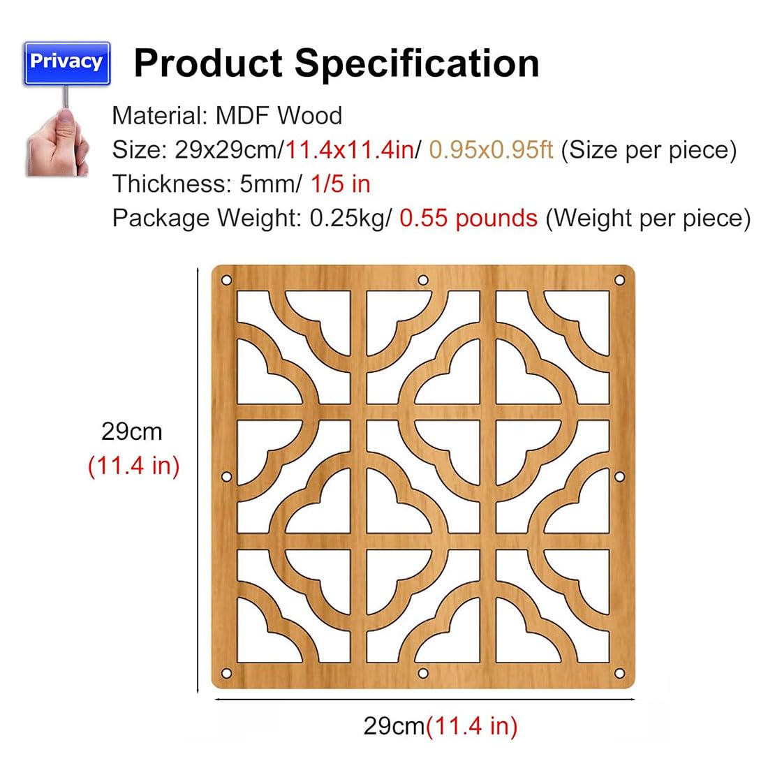 40pcs,HAILM Panele rozdzielające wiszące ekrany, Wydrążone przegródki ścienne Dekoracja pokoju, Ściana działowa DIY do pokoju ze wszystkimi akcesoriami, 11,4 x 11,4 cala