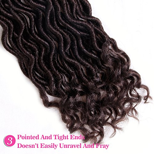 6 Packs Goddess Locs Crochet Hair Wavy Curly Faux Locs Crochet Braids Synthetic Hair Extensions Pre Looped Goddess Crochet Locs Low Temperature Braiding Hair (20" (6 Packs), 4) #TOP4