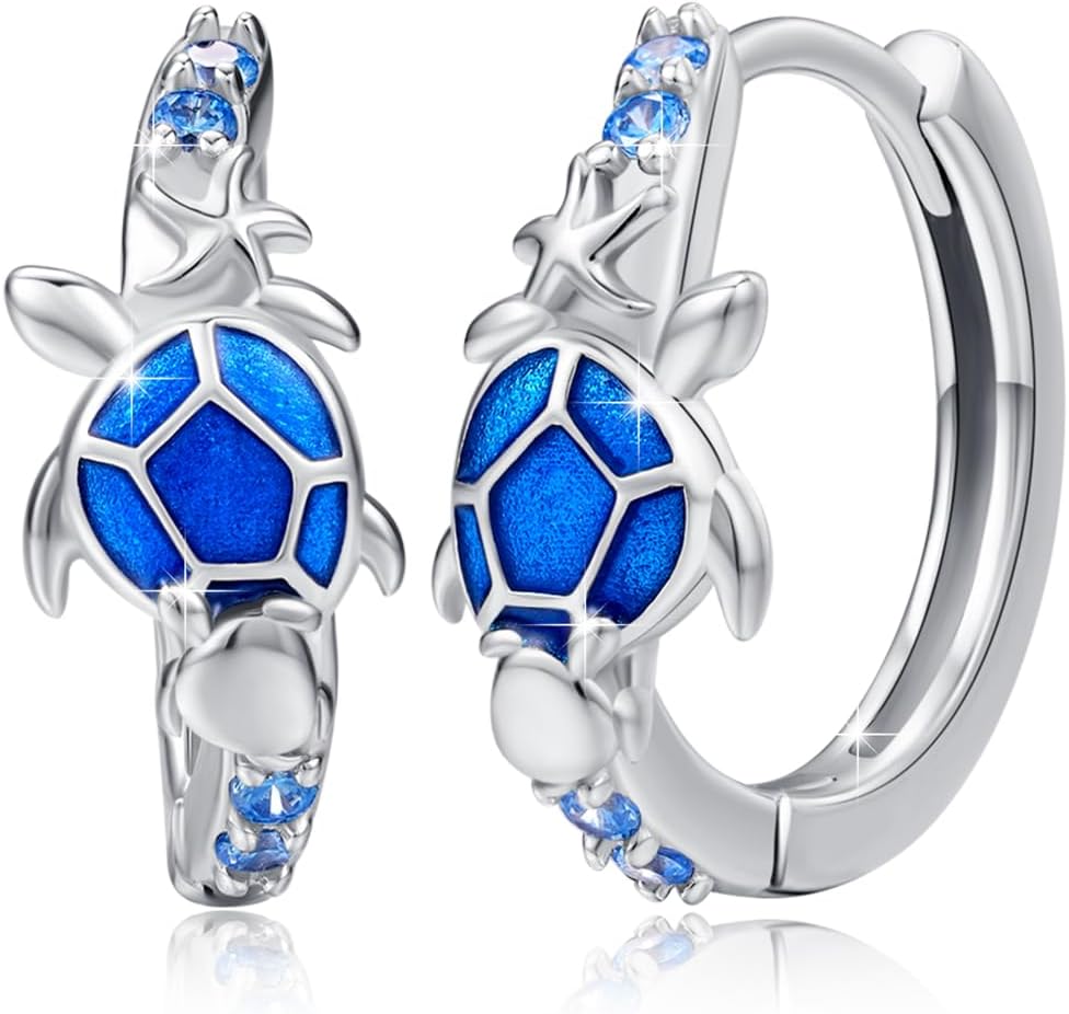 TRISHULA Animal Hoop Earrings 925 Sterling Silver Duck/Dog/Penguin Earrings Animal Earrings Jewelry Gift for Women