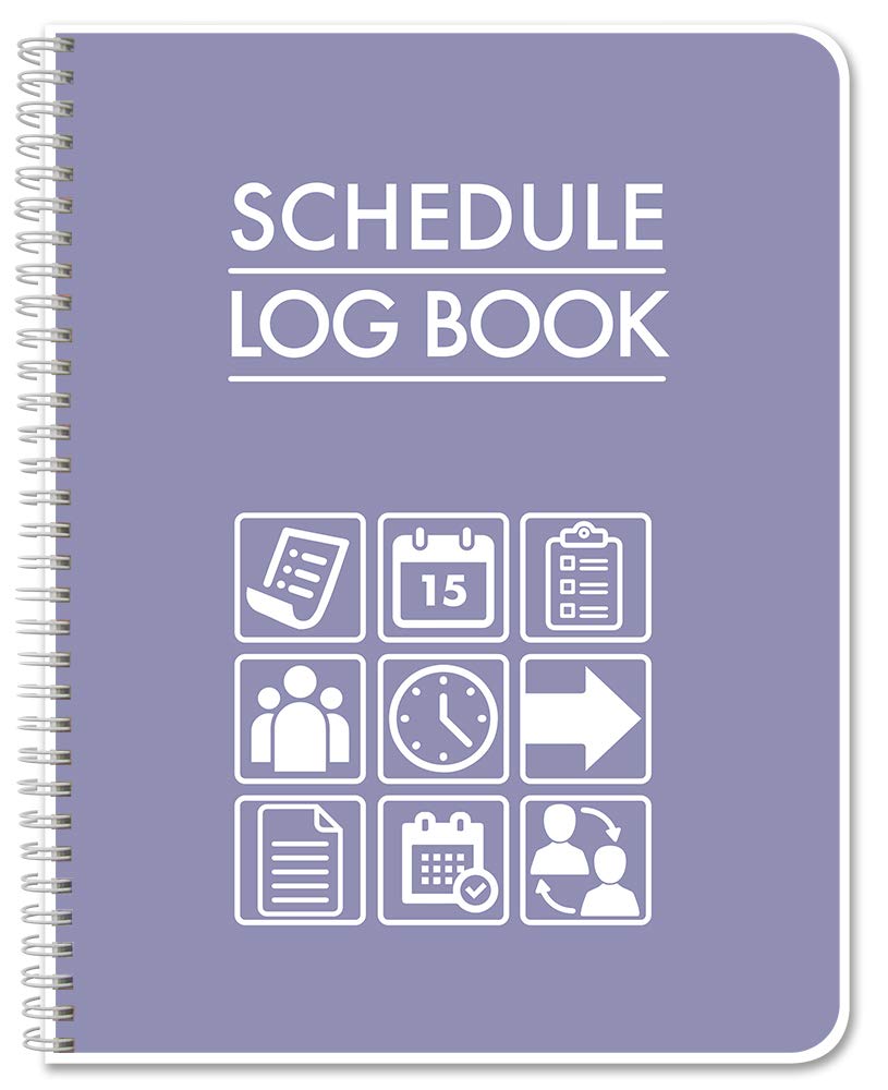 BookFactory Scheduling Notebook, Employee Work Schedule Journal, Small Business Managerial Log Book - Wire-O 110 Pages, 8.5" x 11" (Made in USA)