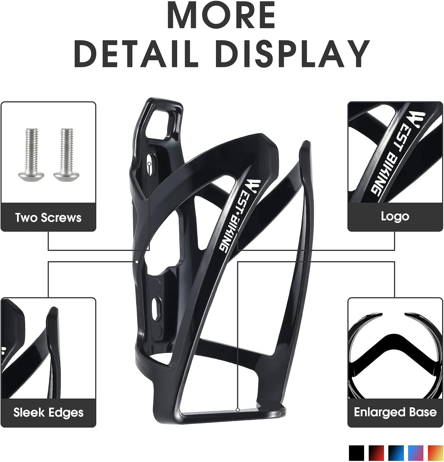 WEST BIKING Bike Water Bottle Cage, Durable Ultralight Plastic Water Drink Holder Rack , Lightweight PC Water Bottle Holder for Bicycle, Cycling Bottle Holder Cages for MTB, Road Bike, Mountain Bikes : Sports & Outdoors