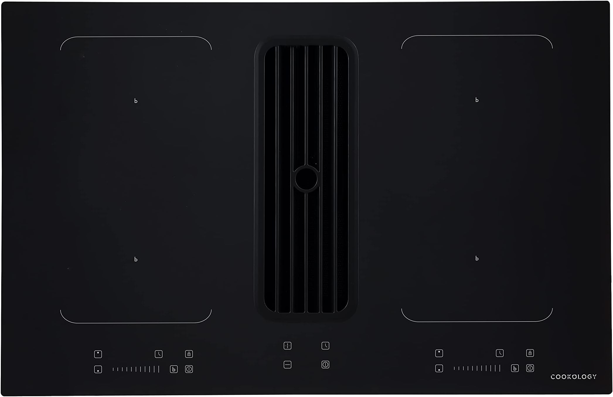 Cookology CIHDDBR800 A+ Energy Rated – 80cm Induction Downdraft Cooktop with Bridging Zone – Black