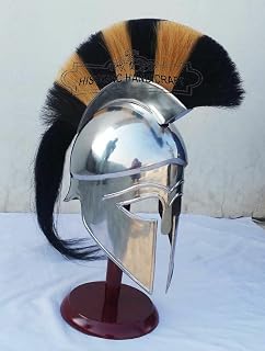 Medieval Greek Corinthian Helmet Ancient Spartan Armour Helmet Reenactment LARP Knight Helmet with Plume & Stand