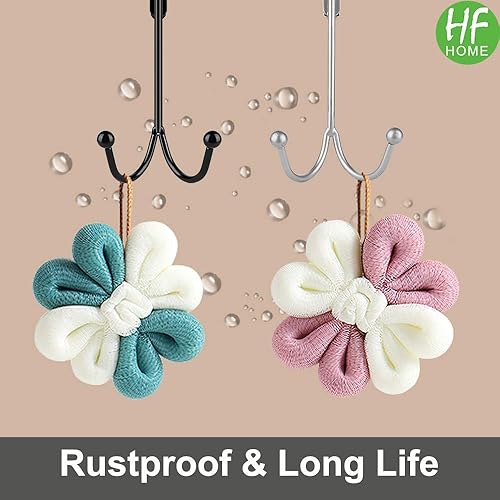 Miniatura 6 de HFHOME Paquete de 4 ganchos dobles para colgar sobre la puerta, organizador de ganchos dobles de metal para colgar abrigos, sombreros, batas,