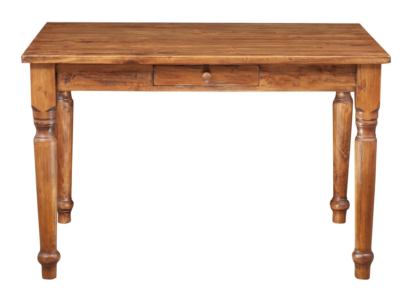 Biscottini Tavolo da cucina 120x80x80 cm Made in Italy | Scrivania vintage con cassetto | Tavolo legno massello di tiglio | Tavolo scrivania legno | Tavolo da pranzo per interni ed esterni Shabby