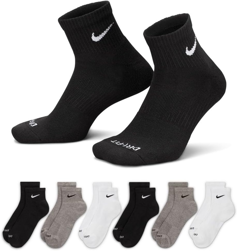 Amazon.com: Nike Everyday Plus Cushioned Ankle Socks (6 Pairs), Medium : Clothing, Shoes & Jewelry