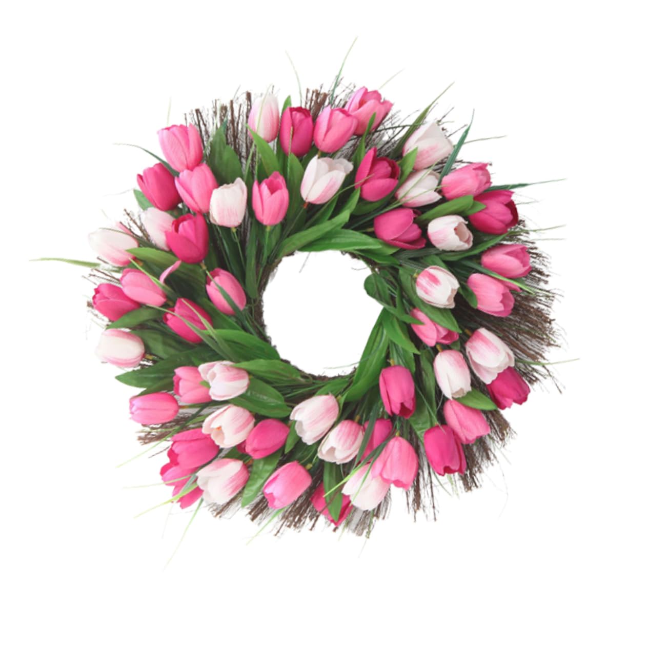 Guirnalda De Tulipanes Artificiales De Rattan Rosa Decoración para Bodas y Adornos para Puertas