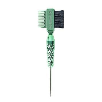 STYLE FACTOR EDGE BOOSTER Mini Hammer Brush Travel Size | Baby Hair Brush & Double-Sided Edge Control Comb with Boar Bristles | Pintail for Precision Styling | Travel Brush for Edges & Baby Hair