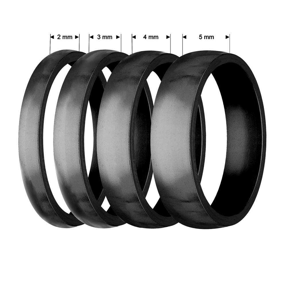 Treuheld® | Edelstahl Ring | Matt/Frosted | Schwarz | 48 Größen