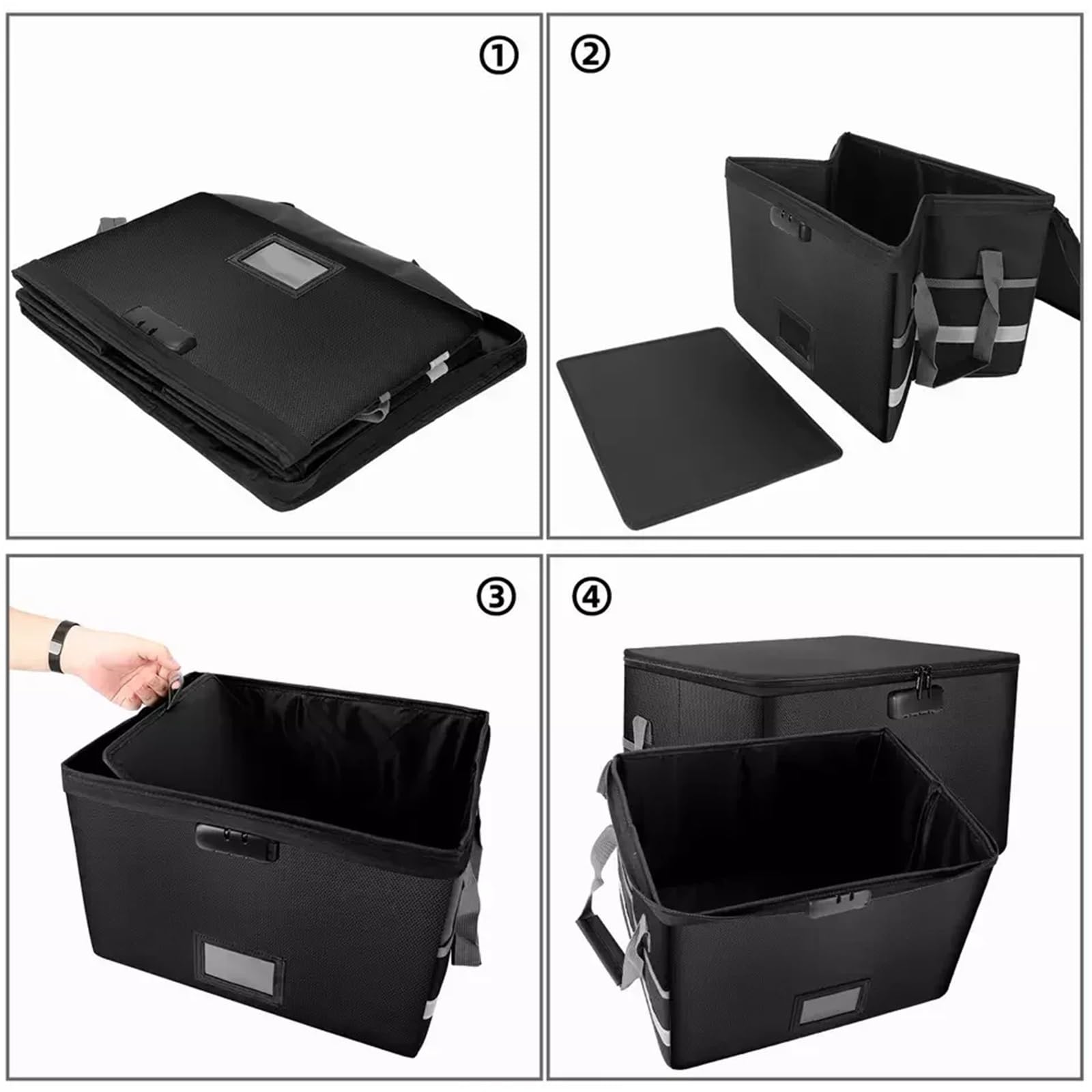 Haushaltstresor Safes Feuerfeste Dokumentenbox Fürs Büro, Große Kapazität, Wasserdicht, Sicherer Koffer, Reißverschluss, Dokumententasche Zur Aufbewahrung Von Wertsachen(B)