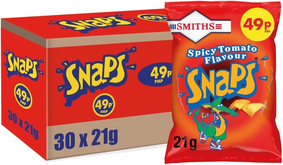 Smiths Snaps Spicy Tomato Snacks 49p RRP PMP 21g (Case of 30)