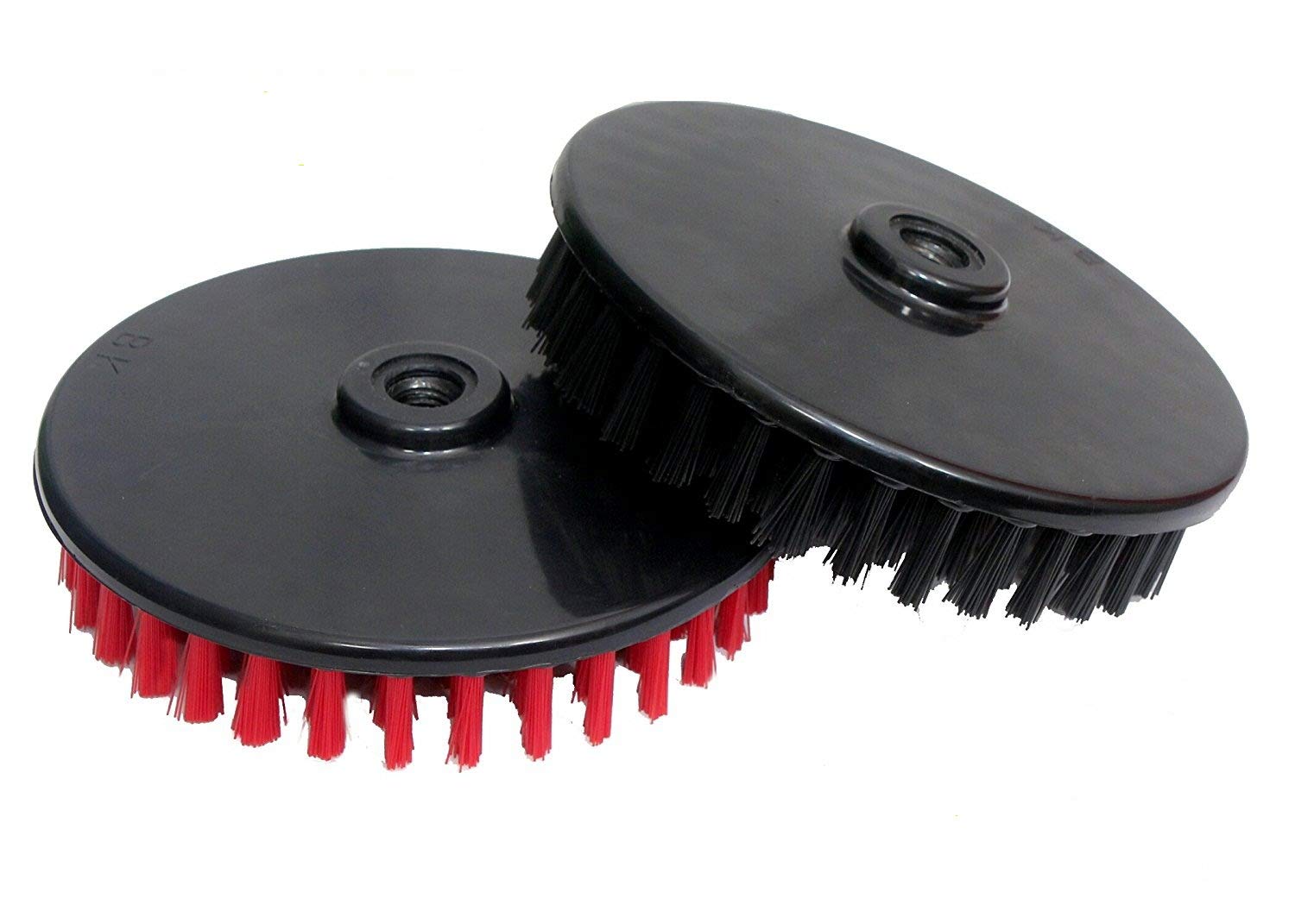 Buff King Cleaning DISC Pad Brush Set of Two (Black+Red) 6 Inches
