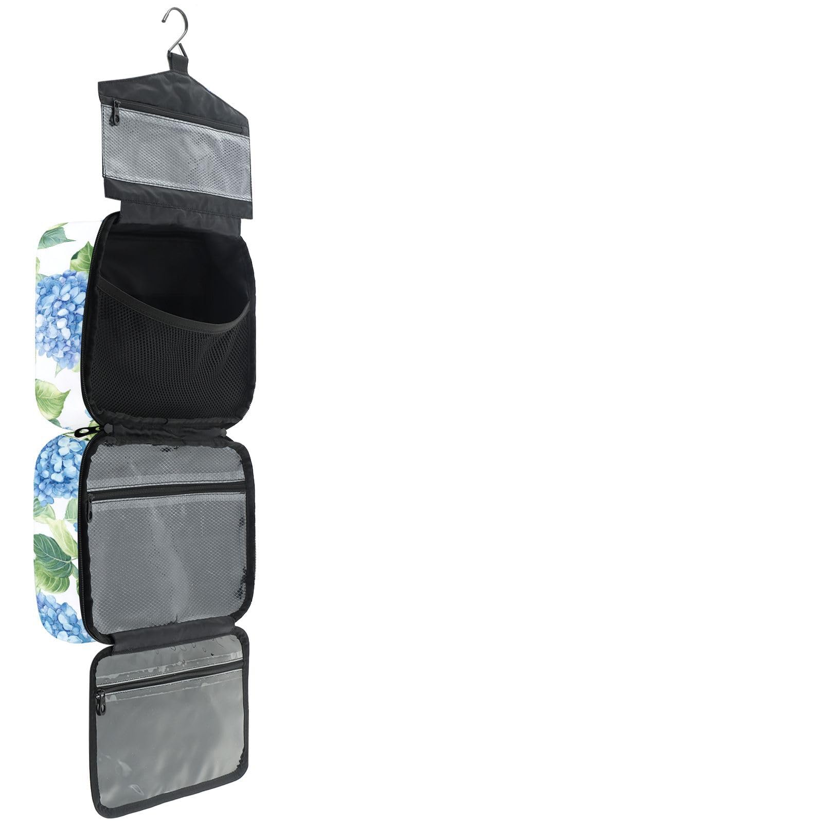 YNNALE Sewing Supply Organizer Bag, Watercolor Blue Hydrangea Flowers Portable Sewing Bags with Pockets&Hanger, Sewing Storage Box Case for Sew Supplies/Kit/Tools/Accessories (BAG ONLY)