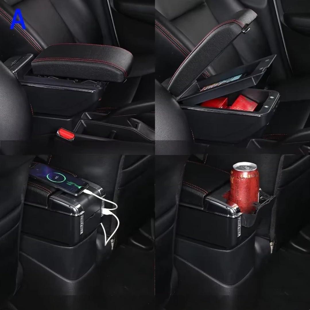 per la Corsa F 2019-2024, Upgrade Interno Auto, Consolle Centrale, bracciolo rialzato, Scatola Multifunzionale Accessori per Auto USB
