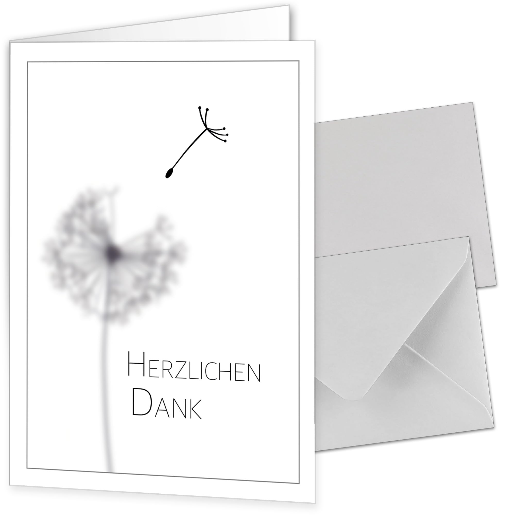 Trauer-Danksagungskarten Set – 25 Karten + Weiße Umschläge, 14,8x10,5 Cm, Mattes 350g Papier