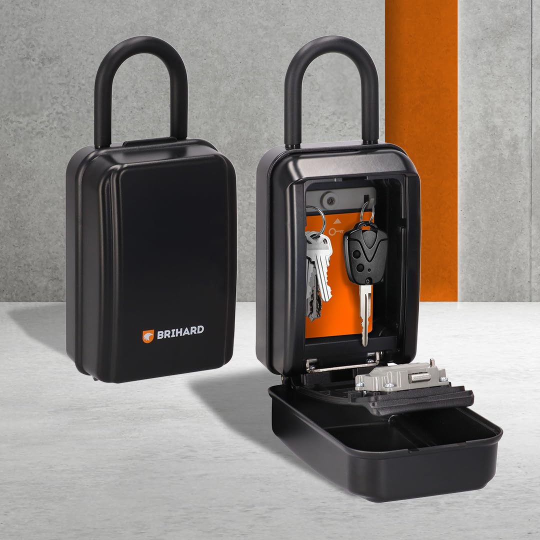 Brihard Key Lock Box (Removable Shackle XL), Black