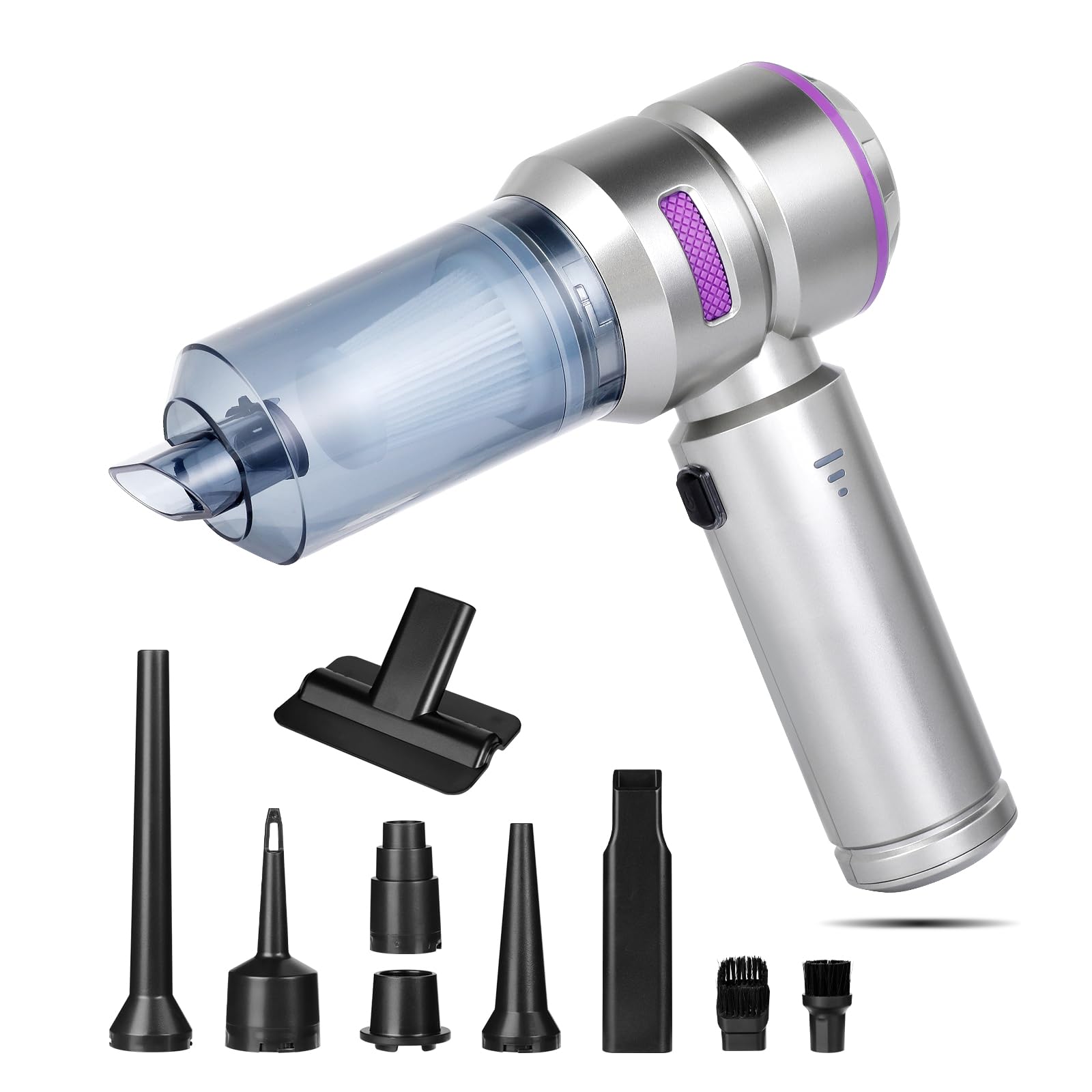 Romon Aspirapolvere Portatile Senza Fili, Aspirapolvere Auto 16000Pa Aspirabriciole USB Ricaricabile Aspirapolvere Aspirazione Piccolo, 4 in 1 Mini Aspirabriciole Senza Fili Potente per Pulizia Casa