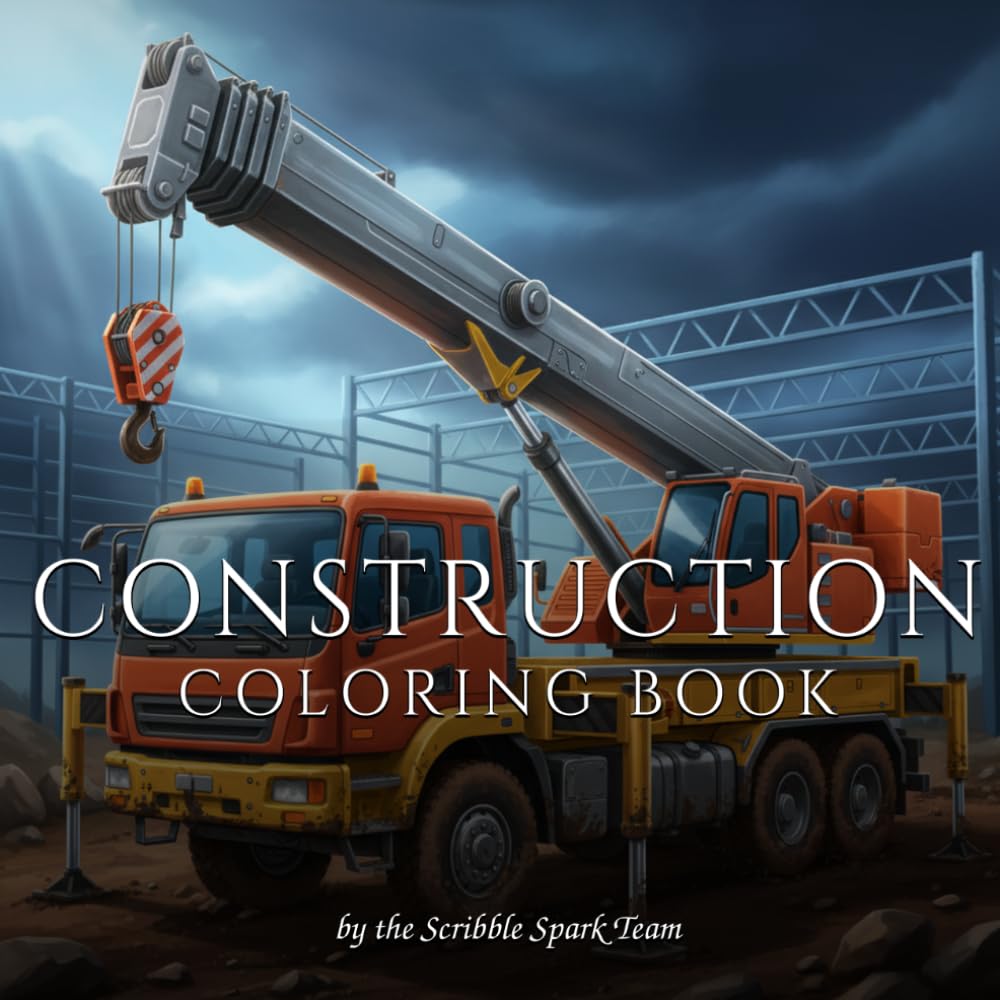 Construction Coloring Book: 48 Detailed Designs for Adults: By the Scribble Spark Team