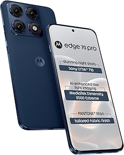 Motorola Edge 70 Pro (Tailored Fabric, Pantone Titan Blue, 8GB RAM, 256GB Storage) | Dimensity 8500 Extreme | 50MP Triple Price In India