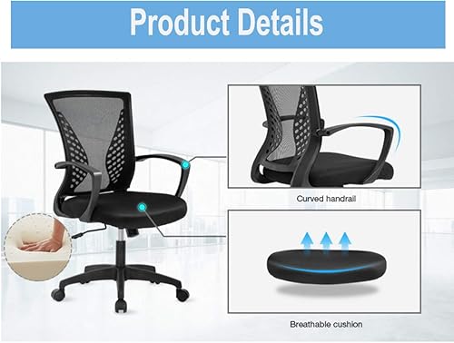 Miniatura 4 de HGS, Silla de oficina para computadora, silla de oficina en casa, silla ergonómica de escritorio para computadora, silla de trabajo de malla con