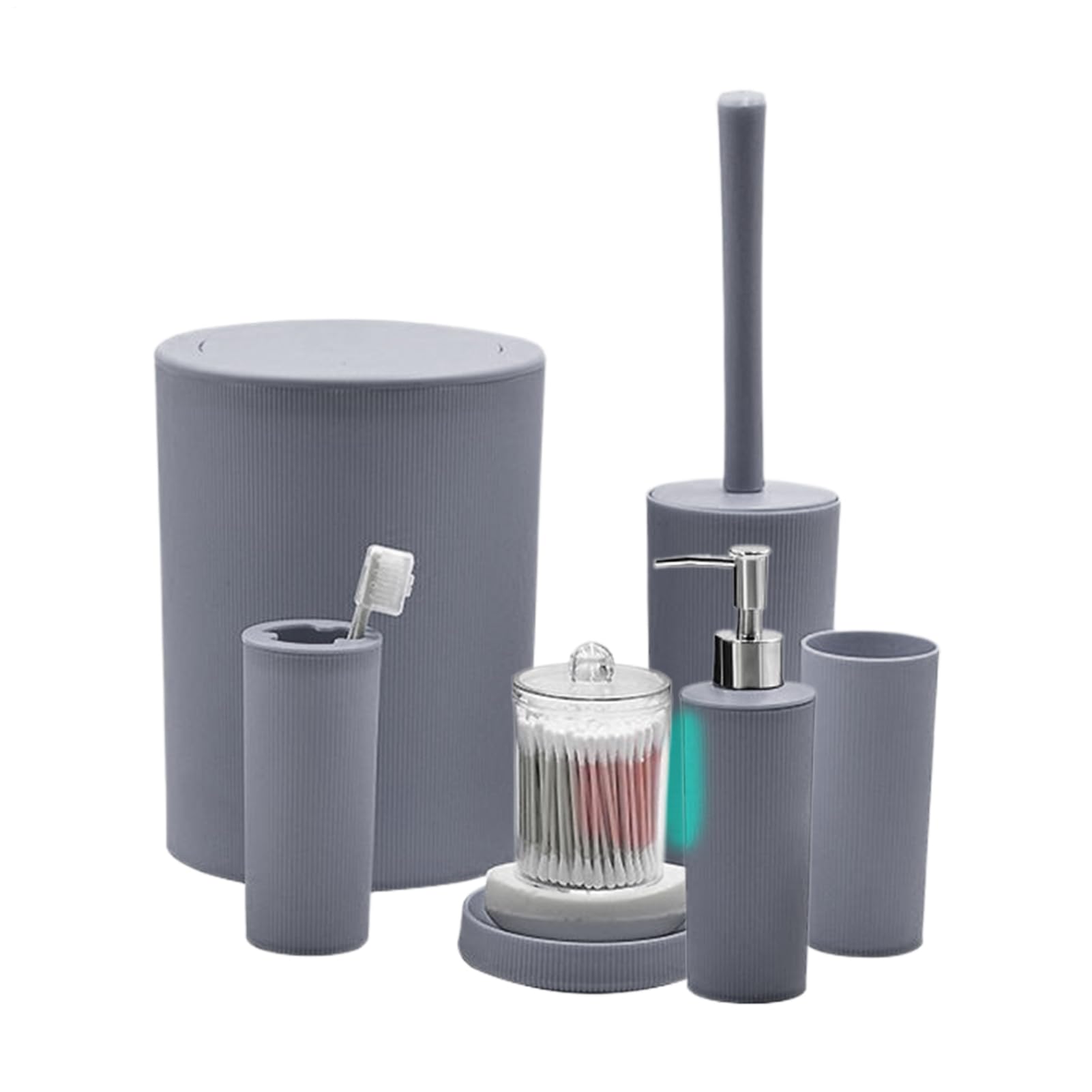 Juego de accesorios de baño con cubo de basura y cepillo inodoro para el hogar