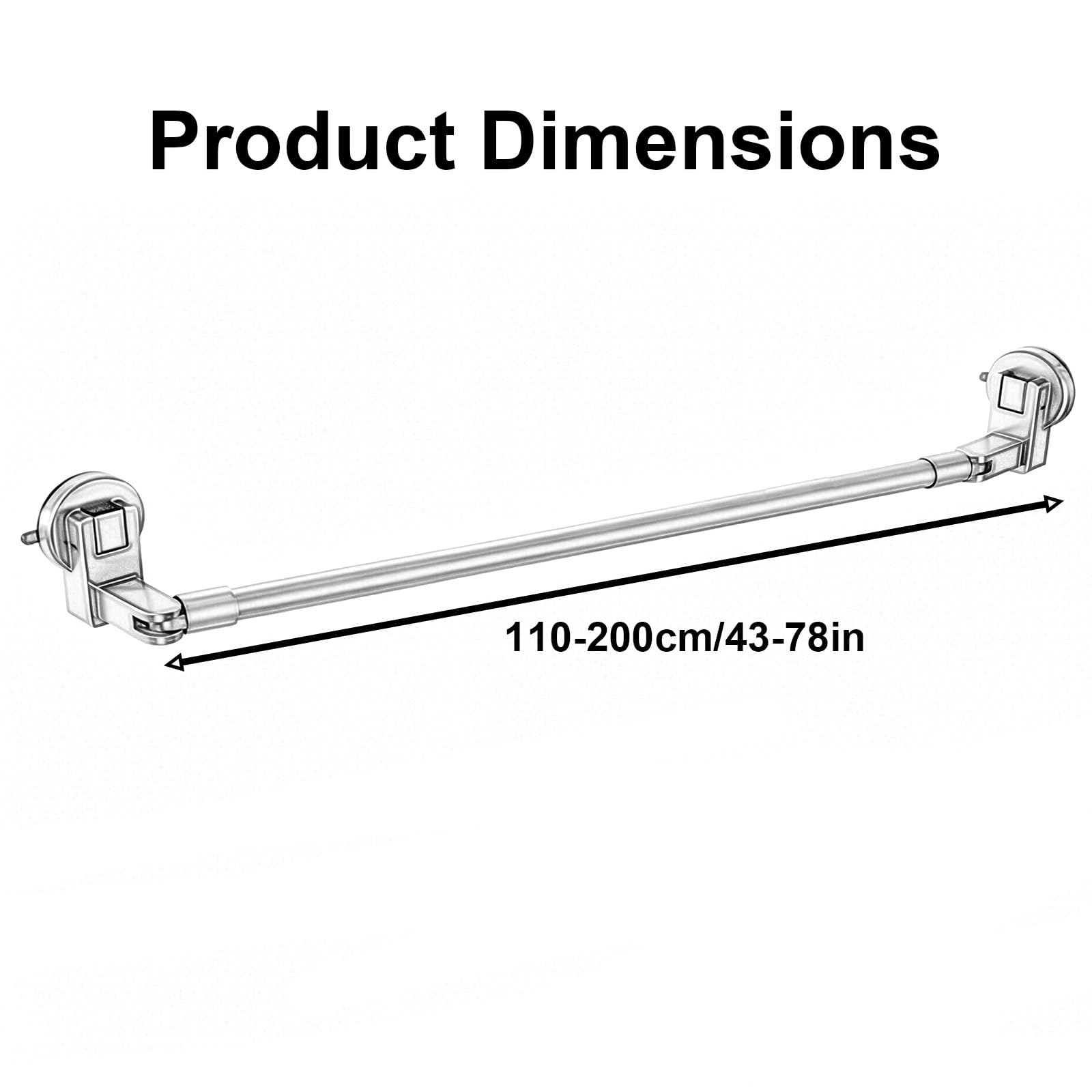 Tringle Rideau à Tension Ultra-résistante, Barre Rideau D'angle pour Rideau de Douche Orientable à 180° pour Penderie Salle de Bain Balcon(Beige,110-200cm/43-78in)