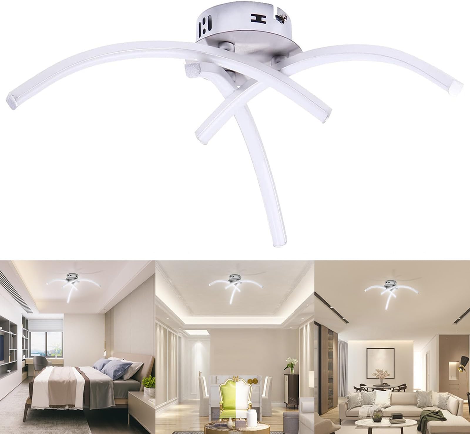 Mengjay Creatieve LED vlinder hanglamp, Scandinavische moderne plafondlamp, hanglamp van metaal, LED-hanglamp woonkamer slaapkamer decoratie kroonluchter (goud, S
