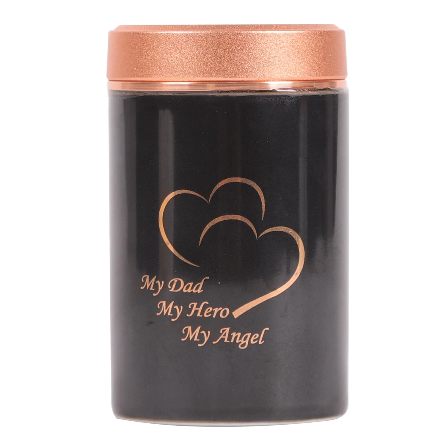 Small Urns for Human Ashes Dad Mom - Beautiful Tiny Keepsake Urns Brother Sister - Mini Urn Made of Ceramic - Hold 5 Cubic Inches of Ashes (My Dad, Black)