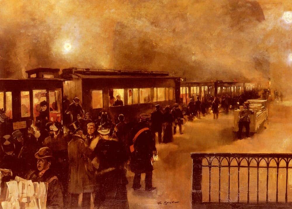 Tableaux Graffiti Art Mural train de nuit poster moderne deco