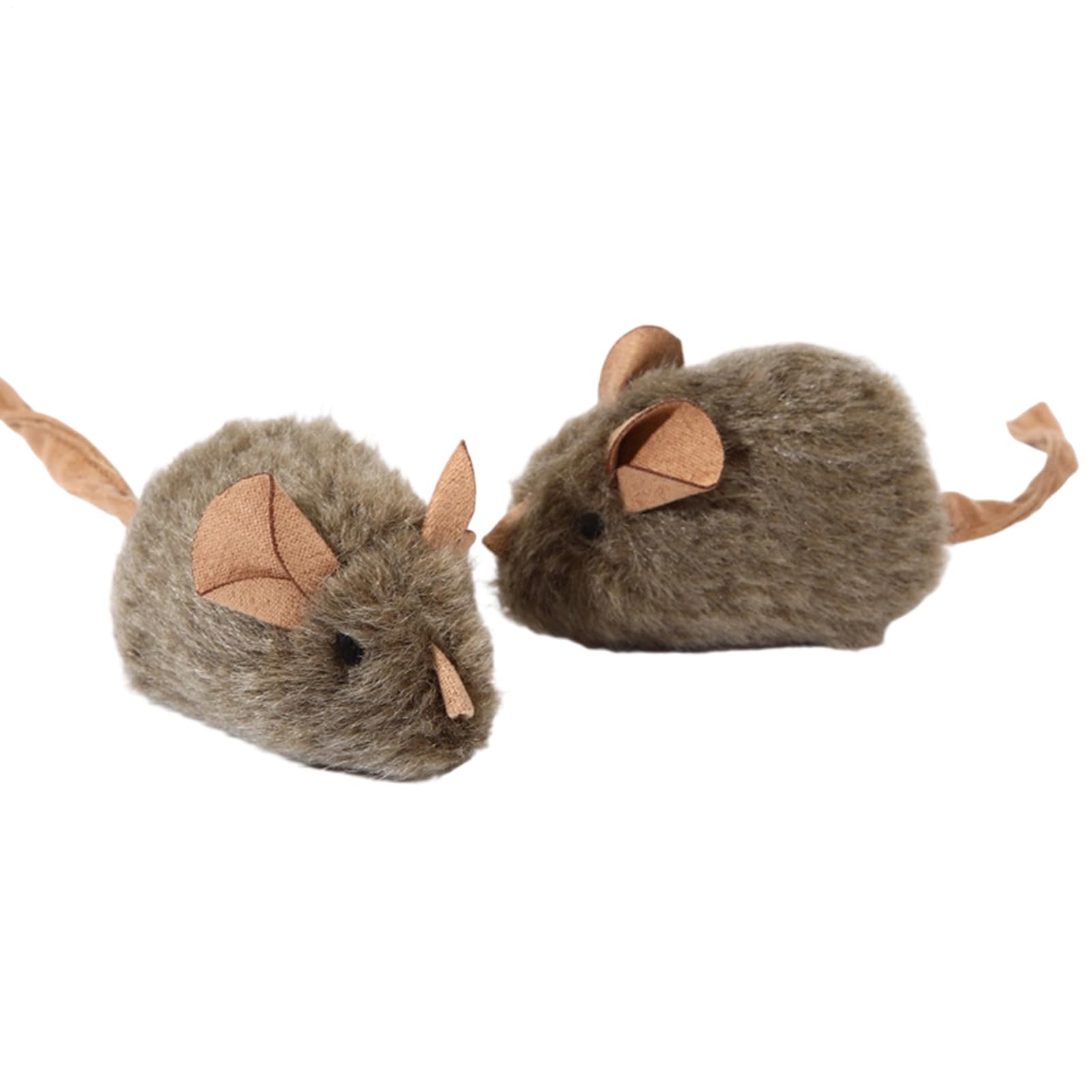 2pcs Realistic Plush Mouse Toy - Wind Up Plush Mouse | Smart Sensor Sound, Melody Chaser Pet Mоuse Interactive Cat Toy Рlush Toys For Dogs And Cats,Squeaking Cat