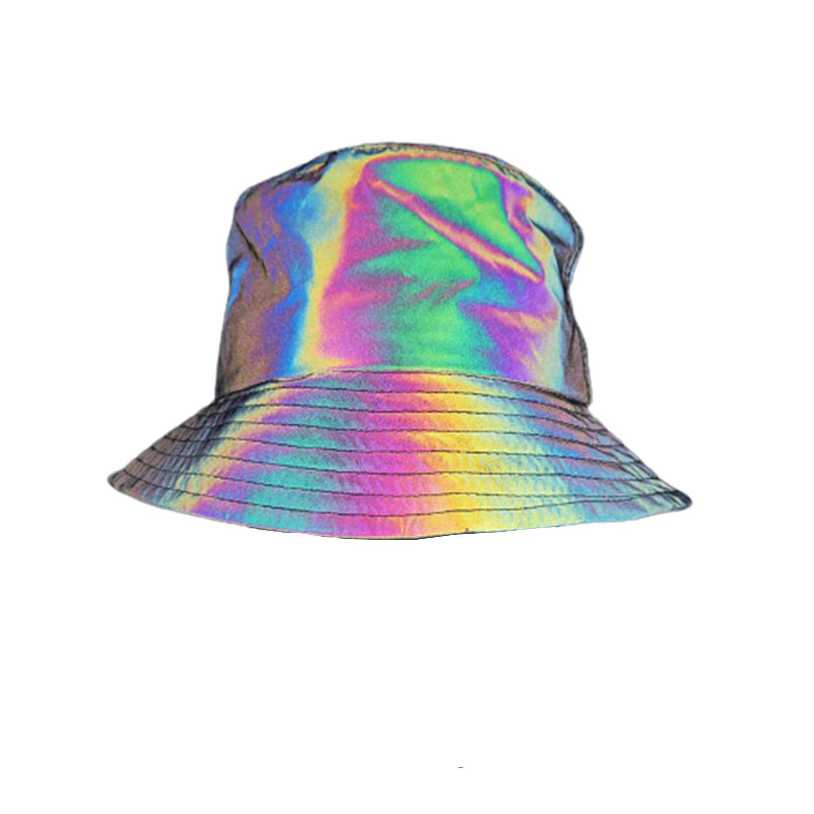 Chapeaux de Seau Réfléchissants Crème Solaire Panama Chapeau Hommes Sunbonnet Chapeau de Pêcheur en Plein Air Chapeau de Plage Hip Hop,Reflective,58cm/22.8in