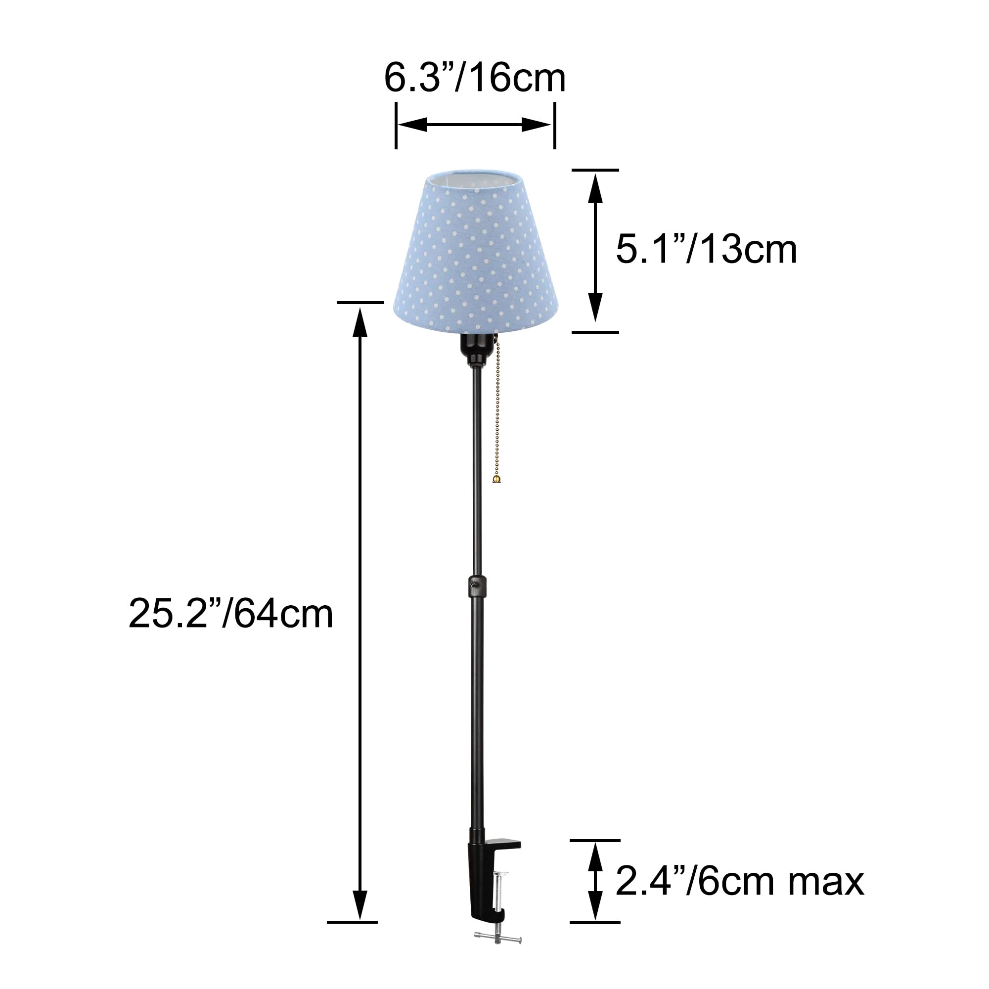 Modern Klemmleuchte,1 Packung Leselampe mit 2,5 m Kabel, Dimmbar Blaue Nachttischlampe,Augenpflege Schreibtischlampe für Heimgebrauch Büro, E27 Lampenhalterung - DZ0031