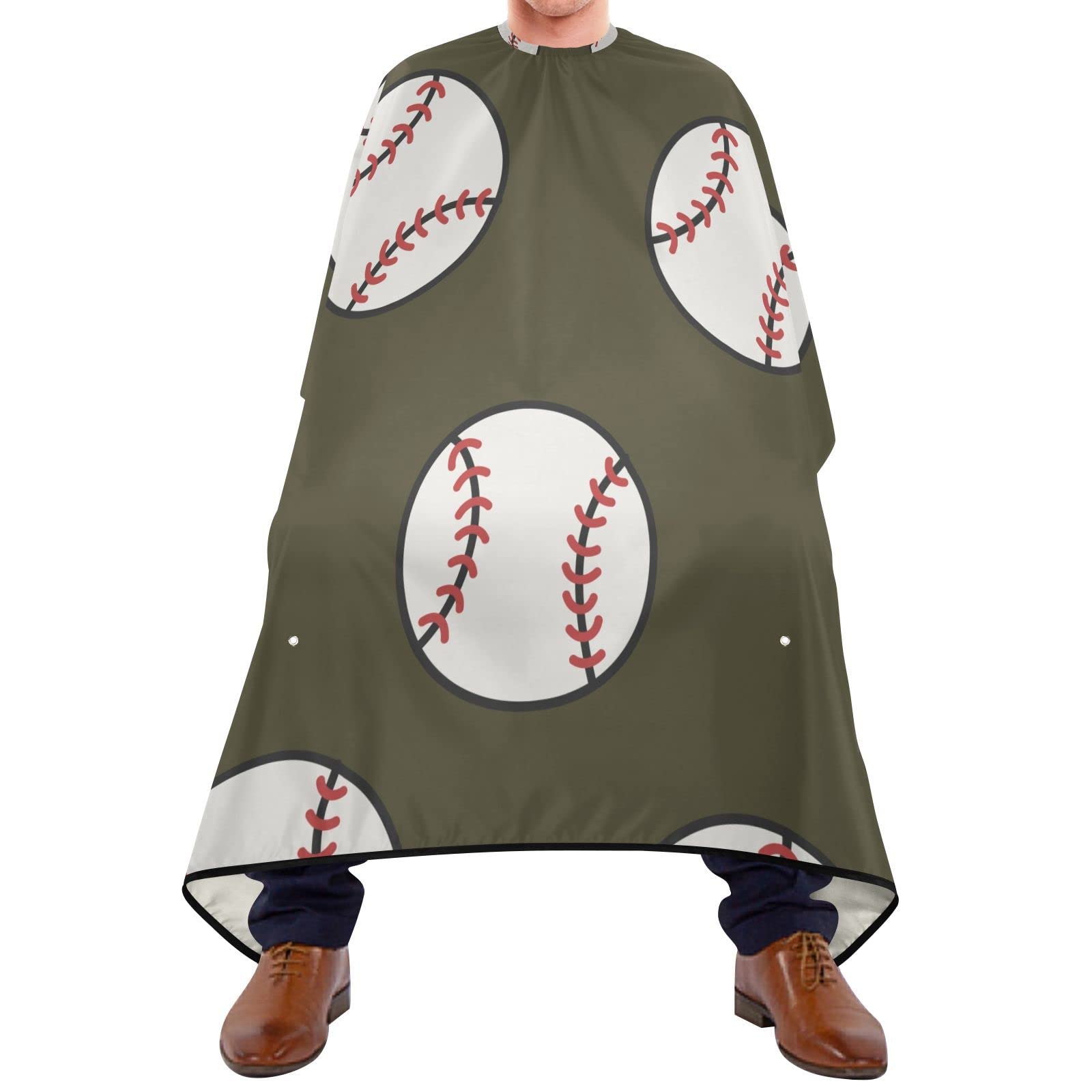 Capa De Peluquería Profesional 140x168cm, Caza Patrón De Béisbol Verde Capa De Barbero Profesional Impermeable Antiestático Capa Peluquerías, Para Niños, Cortes Y Teñidos