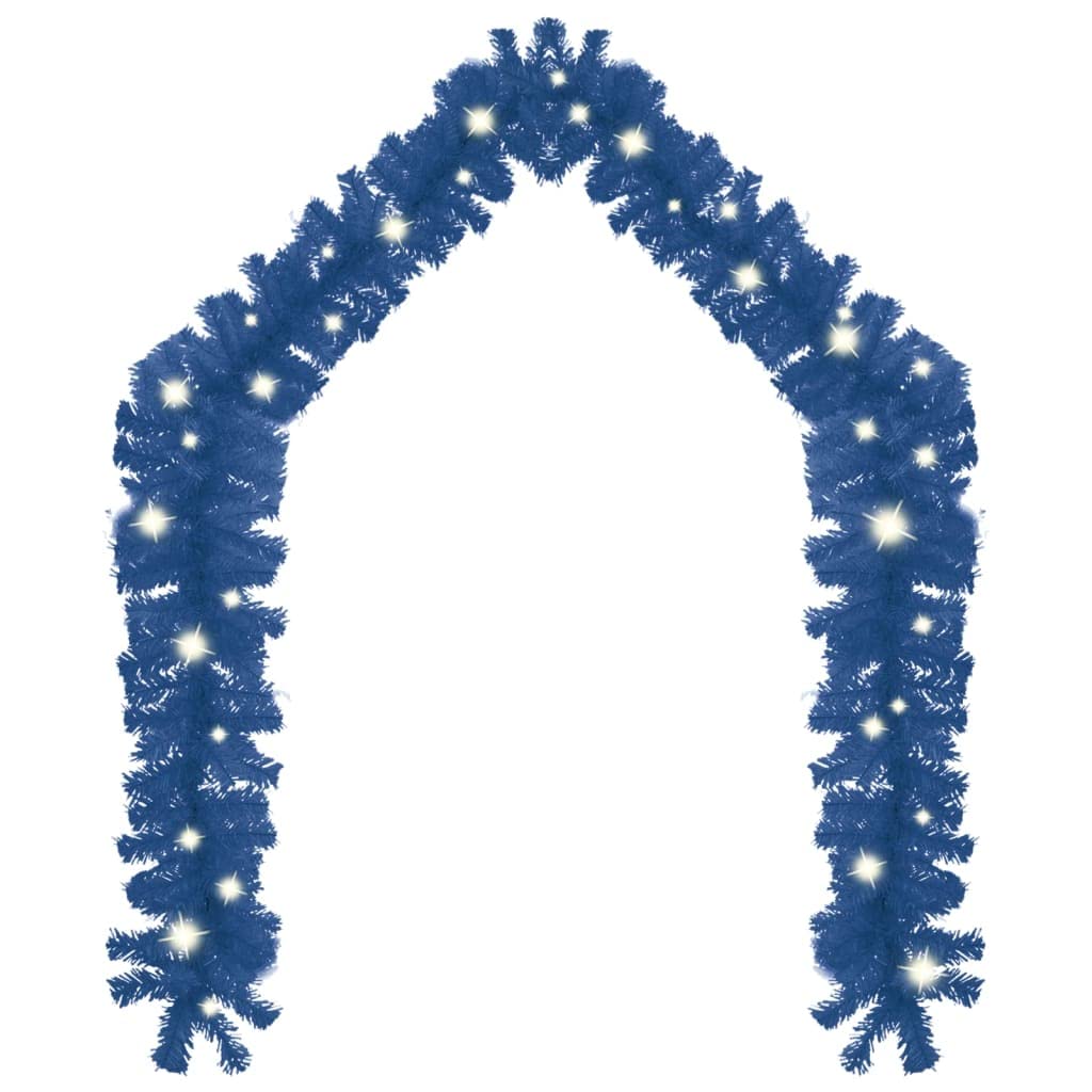YLIEHS Enhance Holiday Decor with 66 ft Blue LED Christmas Garland, 300 Lights, Flexible Shape for Home Decoration