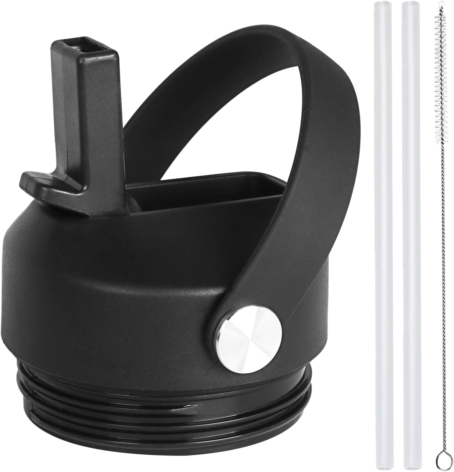 Straw lid for Yeti Rambler Water Bottle 18 26 36 64 oz, Replacement Cap Straw Cap for Yeti 18oz 26oz 36oz, Lid with Straw and Brush and Flexible Handle ﻿