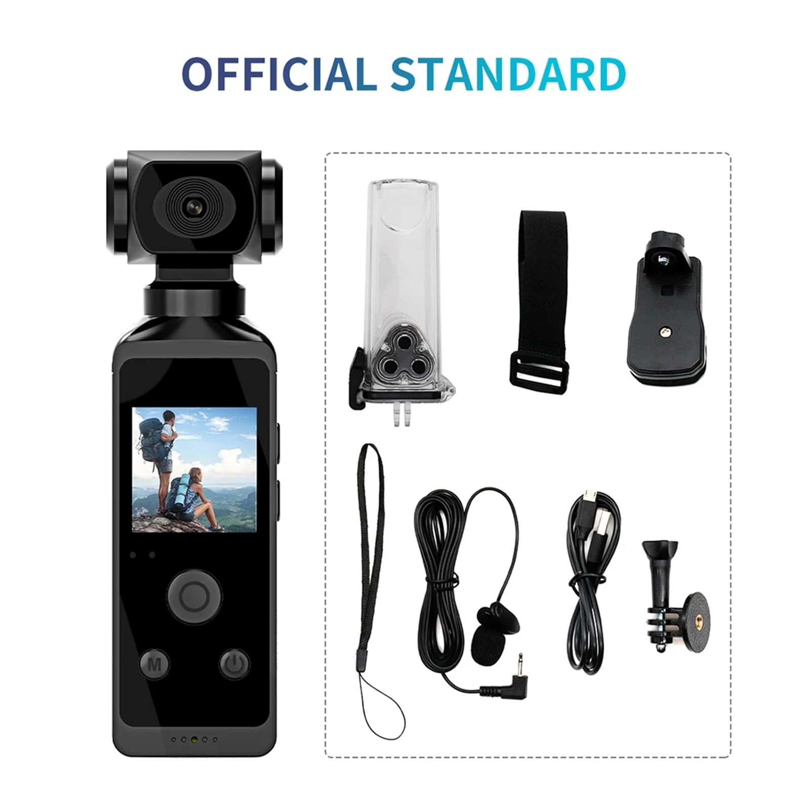 Videocamera tascabile 4K Ultra HD Girevole a 270° Vlog Wifi Mini Cam sportiva Custodia impermeabile Casco da viaggio Registratore for conducente di bicicletta
