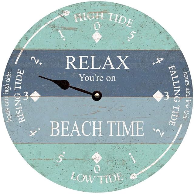 Tr73ans Beach Tide Clock, Home Office School Decorative Creative Dual Use Clock Art, Personalized Tide Clock