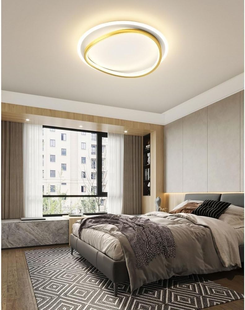 Home Illumination Ceiling Lighting, LED Trichromatic Dimming Adjustable Ceiling Lamp, Narrow Space Light Fixture for Kitchen Corridor Laundry Room Fixtures(Gold,40cm)