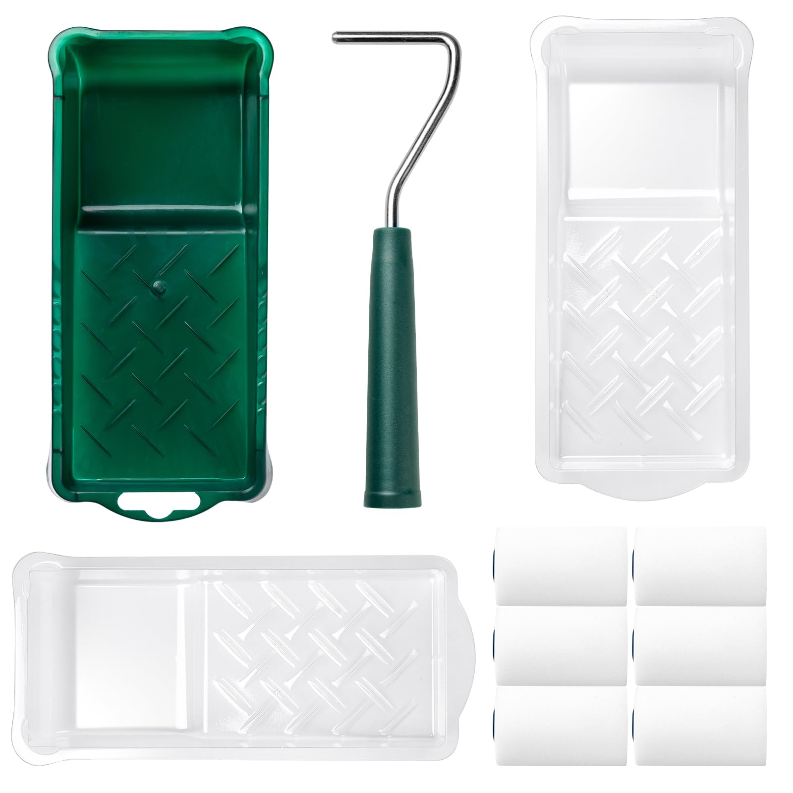 Foam Paint Roller, 2 Inch 10 Pack Small Paint Roller Kit with High-Density Foam Paint Roller, Paint Tray, Paint Tray Liner, Roller Frame, Mini Paint Roller for Painting Corners