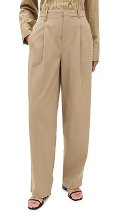 Vince Womens Mid Waist Pleat Front Trousers