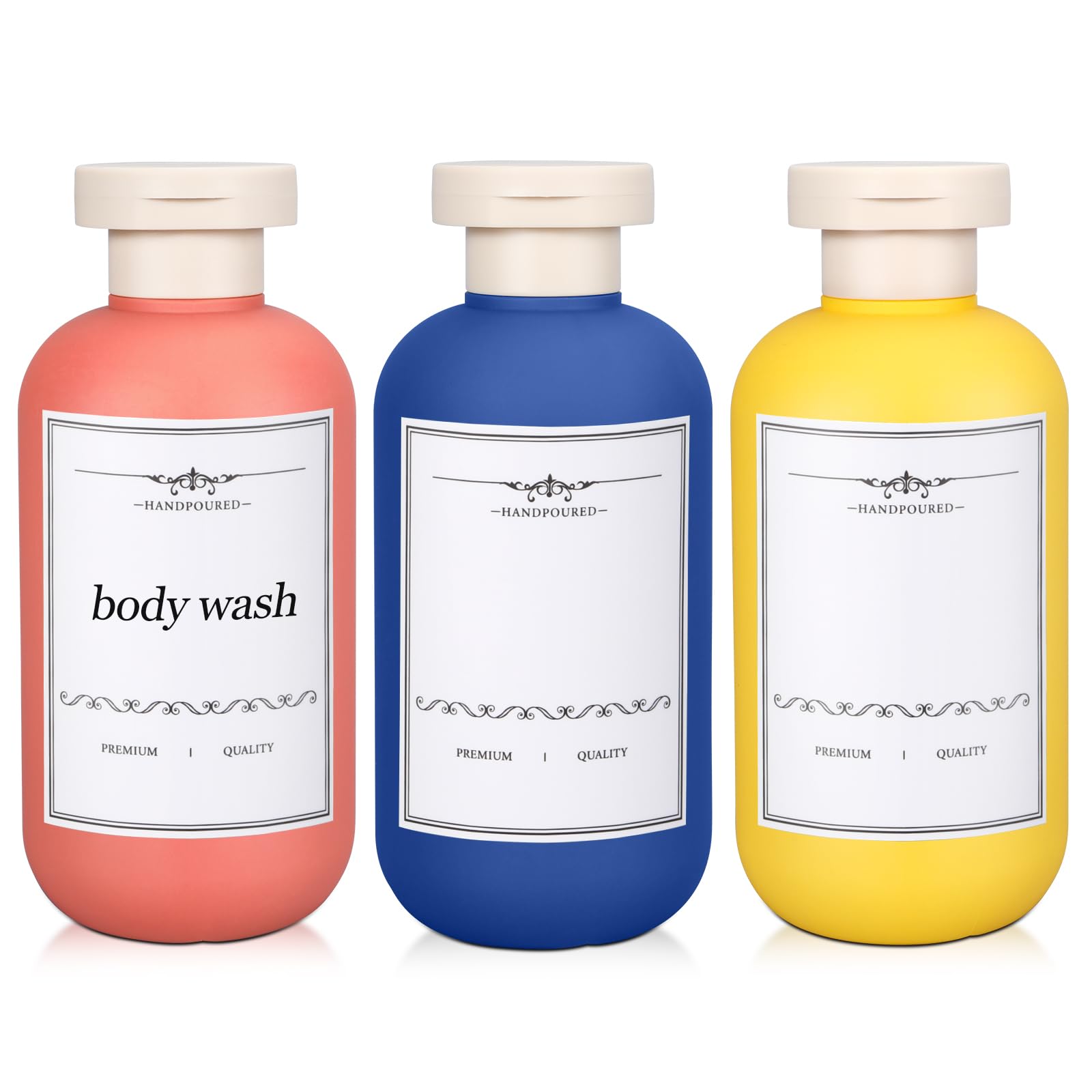 UMETASS 3 PACK Travel Shampoo Bottle, Empty Plastic Squeeze Bottles 6.8oz with Flip Cap, Lotion Container for Toiletries Travel Size Shampoo and